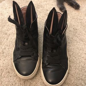 MINNA PARIKKA Bunny Leather Sneakers, Black, 37